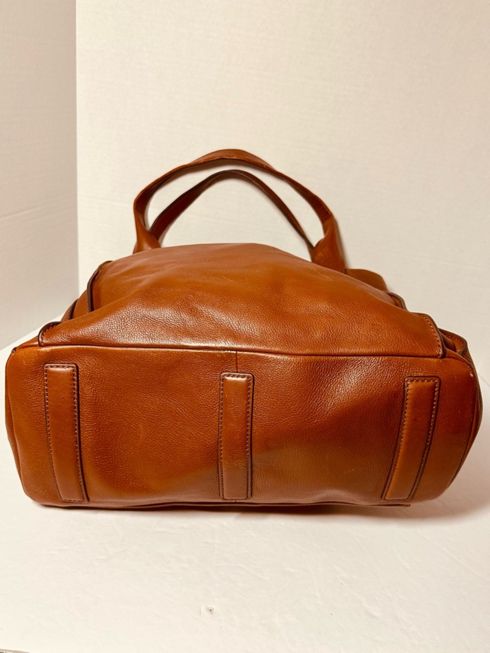 Fossil Cognac Brown Leather Tote Bag - Picture 12 of 16